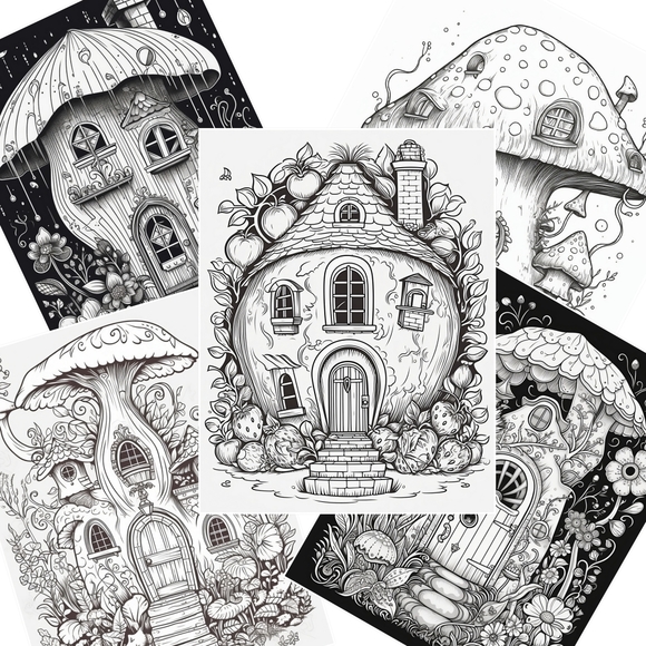 Fantasy Fairy House Coloring Book for Adults - Picture 2 of 4